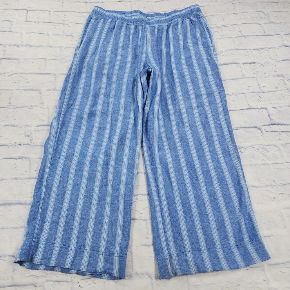 Old Navy Blue & Light Blue Striped Wide Leg Pants